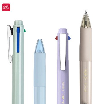 Deli Retractable 4-in-1 Ballpoint Pen 0.7mm Multi-Color Writing Tool