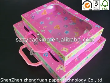 high quality recycled paper suitcase with lock and window