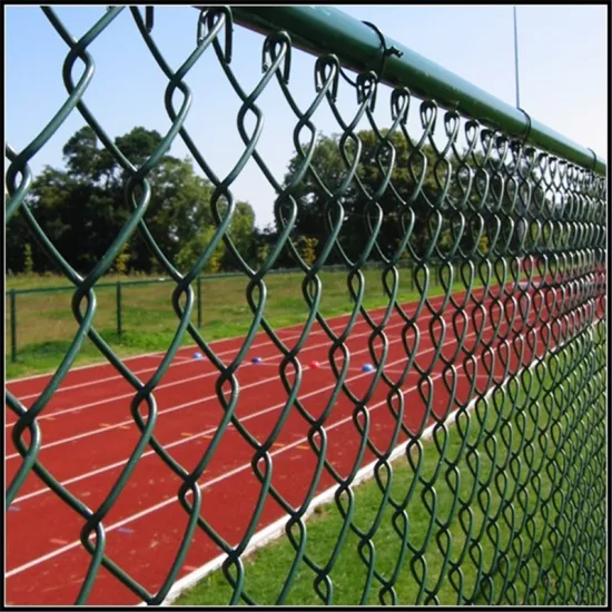 9 gauge green pvc coated chain link fence
