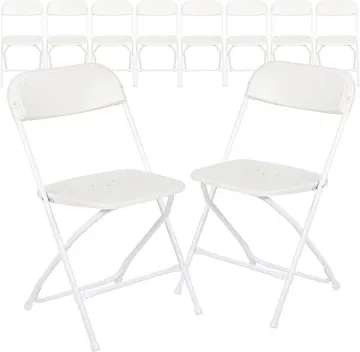 White Traditional Folding Dining Chair for Events - Plastic Chairs