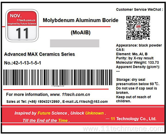 MAX phase materials MoAlB Black powder