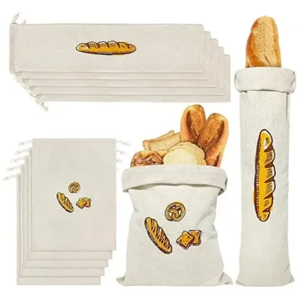Eco friendly Reusable Lined Bread Bags for Homemade Bread Gift Giving Fresh Bread bag