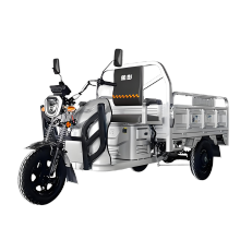 Silver passenger and cargo tricycle
