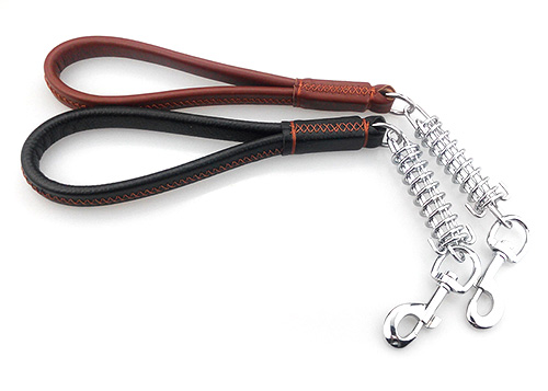 Short Dog Leash with Shock Absrber Short Pull Leather Dog Leashes