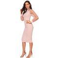 Women's Mock Neck Long Mesh Sleeve Dress