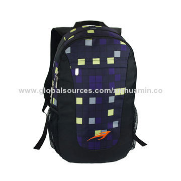 Laptop Backpack, Made of 600 x 600D/PU Fabric