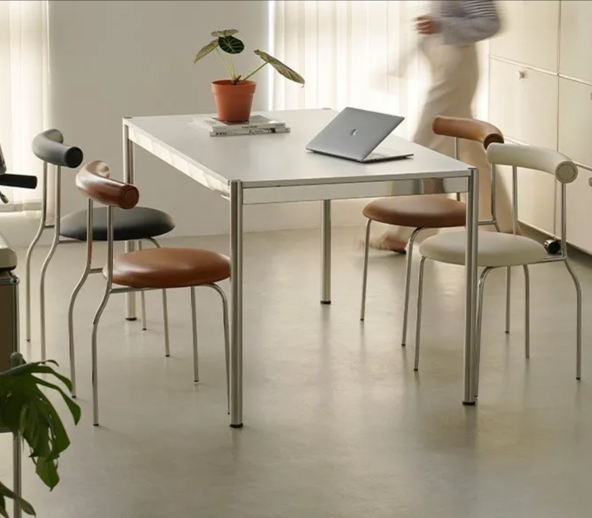 Elegant European dining chair with thin legs