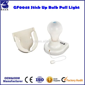 Stick Up Bulb Pull Vertical Light Cord Night Home Cabinet Wardrobe Closet Lamp