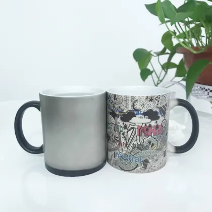 Custom Design Magic Color Changing 11oz Black Sublimation Cup