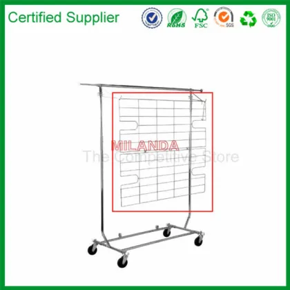Shelf Display Screen For Salesman Rack Chrome Great Accessory for Rolling Racks