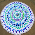China 100% cotton printed round beach towel with tassel Manufactory