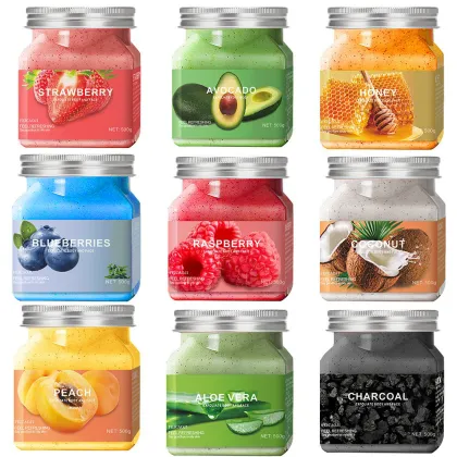 OEM Wholesale Custom Bulk Vegan Organic Fruit Body Scrub Whitening Exfoliant