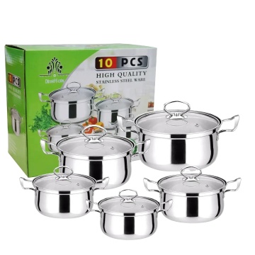 Wholesale Customization 12-Piece Stainless Steel Non-Stick Kitchen Cookware Set
