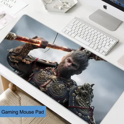 Black Myth Wu Kong Liquid Repellent Polyester Fabric Gaming Mouse Pad with Custom Printing