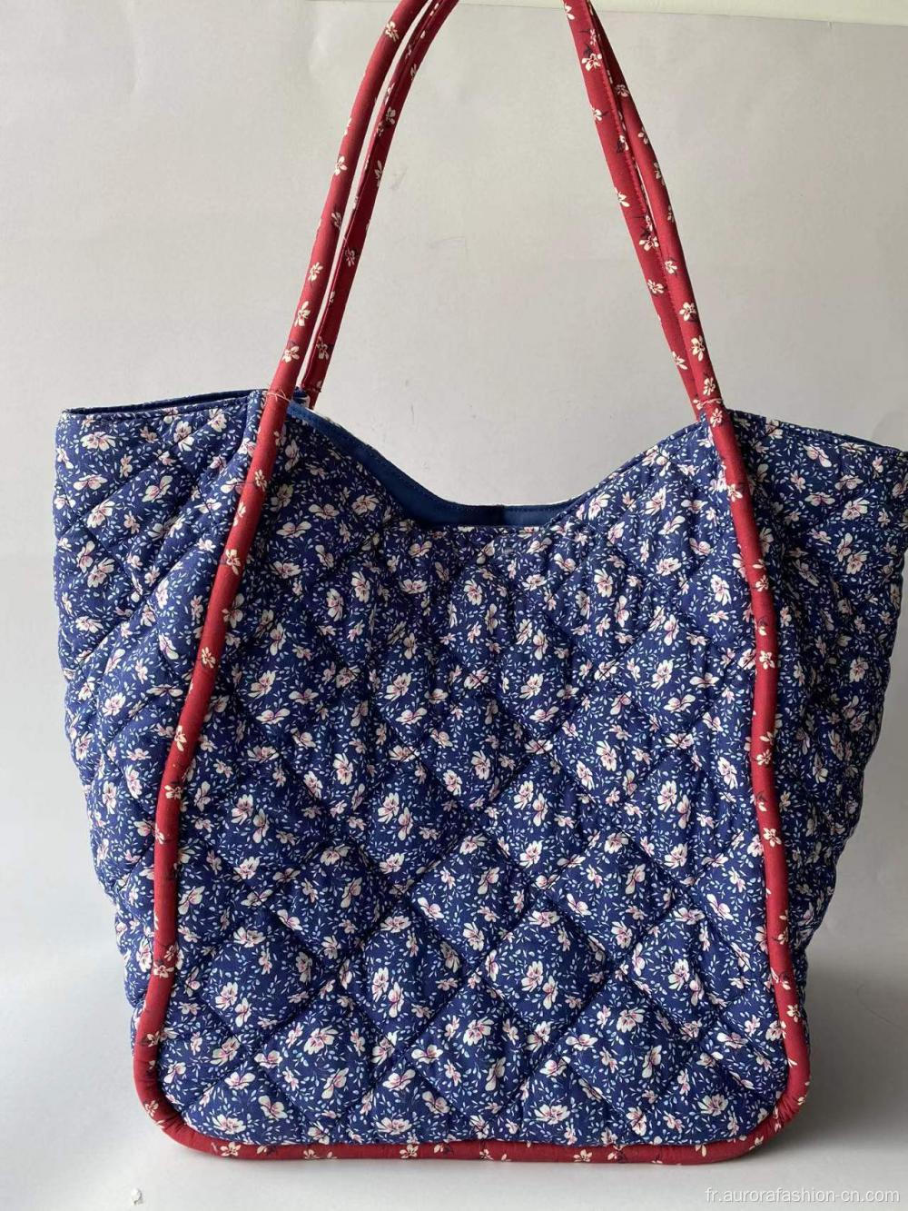 Sac à bandoulière en coton bleu foncé