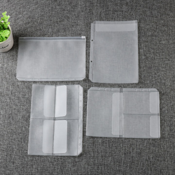 Transparent EVA Zipper Bag - 6-Hole Loose-Leaf Storage for Stationery Cards (A6 Size)