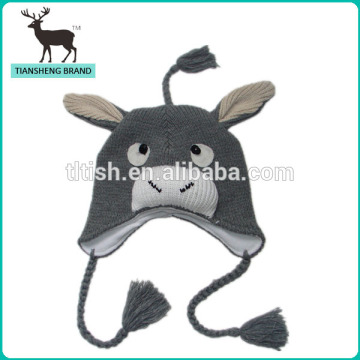 New Cute Donkey hat, Knitted Animal Hats For Kids