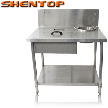 Single basin with 3 set Stainless steel wrapping table