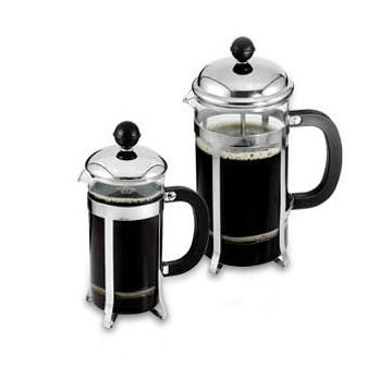 200mL Coffee/Tea Maker French Press with Two Matching Mugs and Removable Glass