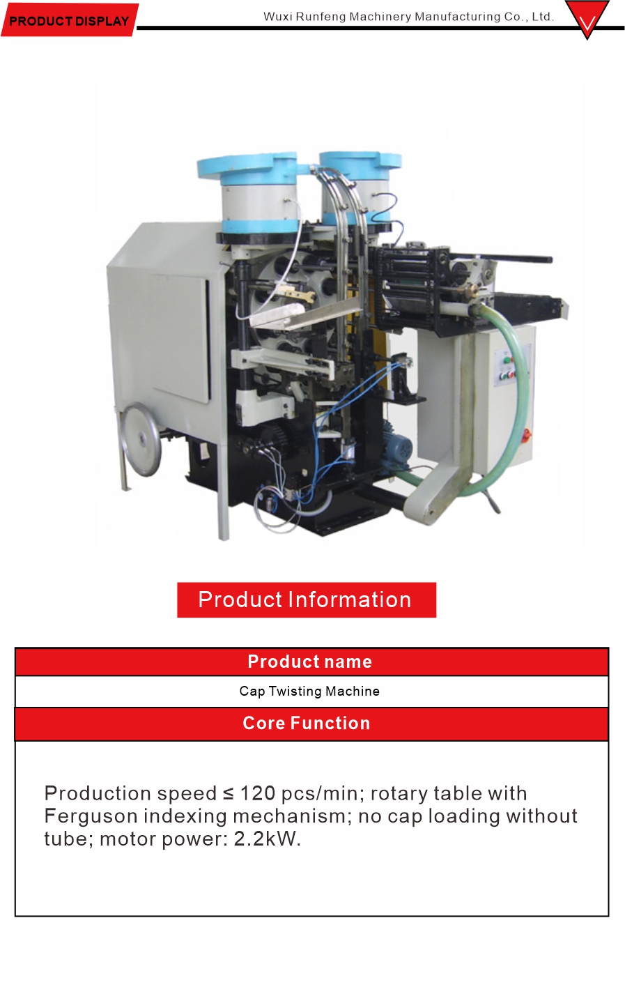 Rotary Tube Cap Tightening Machine