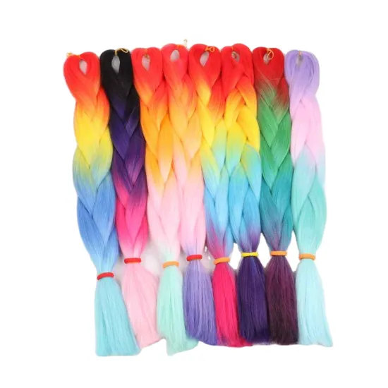 Stocks Ombre Jumbo Synthetic Braiding Hair Crochet Blonde Pink Blue Grey Hair Extensions Jumbo Braids