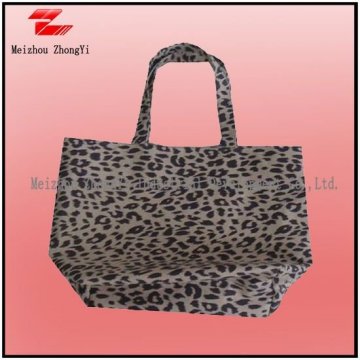 nonwoven tote bag with leopard print