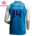 Blauwe sublimeare basketbalshirts