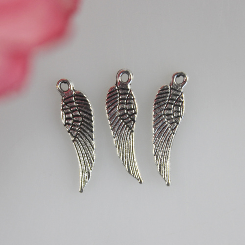 Wholesale Antique Angel Wings Loose Bead Charms Pendants Fit Bracelet Earrings 17 x 5mm