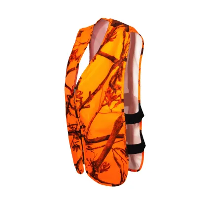 Men's Blaze Orange Camo Fishing Vest - BJ Outdoor