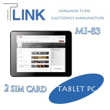 8 inch Android Dual SIM Card Tablet Pc MTK8389 1.2GHz HDMI V1.3 ISDBT & DVB-T 4700mAh
