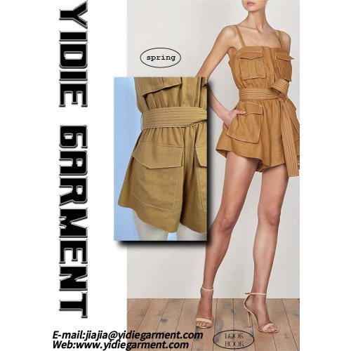 Sleeveless Square Collar High Waist Lace Women Playsuits