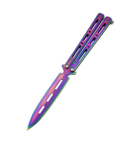 Practice Train Butterfly Balisong Knife Comb Trainer Dull Blade Flail Combat Fight