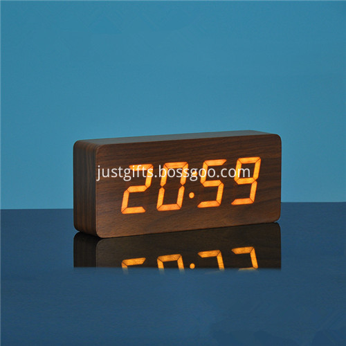 Promotional Logo Printed Rectangle Wooden Clock 3