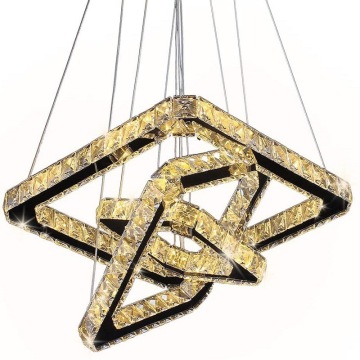 Modern Luxury Gold Hanging LED Crystal Chandeliers for Home and Restaurant Decor