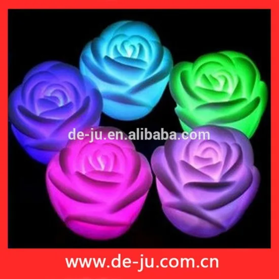Colorful Plastic Night Decoration Led Rose Light