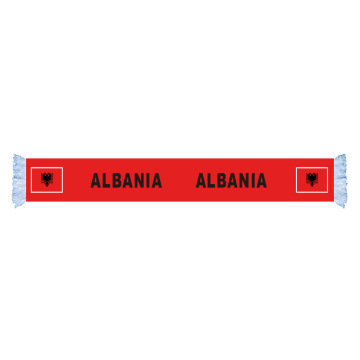 Sunshine personalizza la sciarpa bandiera da ricamo stampata con nappe per gli appassionati di calcio dell'Albania