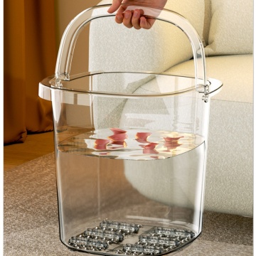 Deluxe Transparent PET Foot Bath Tub with Massage for Household Use