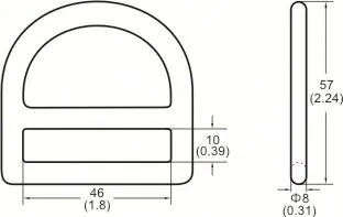 Fancy gold d ring classic d ring handle for handbag