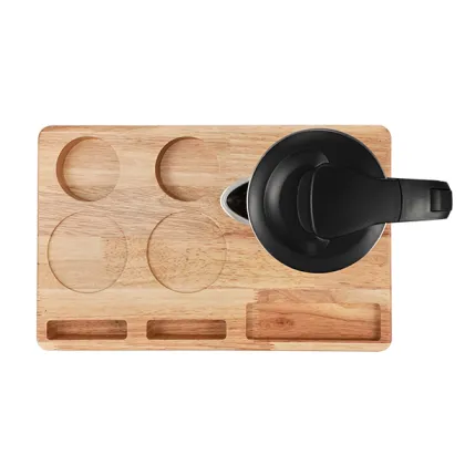 Easy Storage Real Wood Oak Tray for Hotels and Kettle Sets