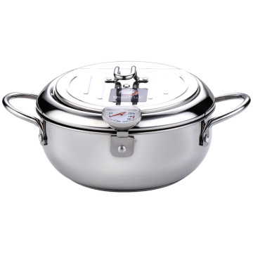 Temperature-Controlled Stainless Steel Deep Fryer Pot with Oil Filter: Perfect for Seamless Cooking Experience