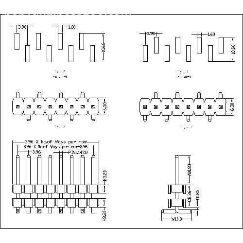 3.96 mm Pin Header Single Row Double Plastic SMT Type PHFM02-XXS