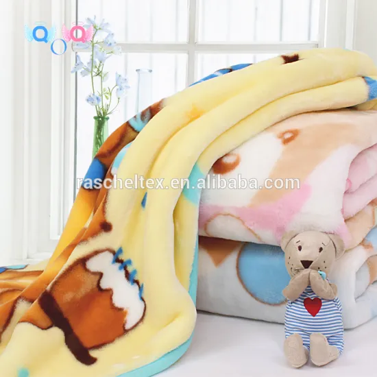 100% Polyester supersoft Raschel Baby Blanket