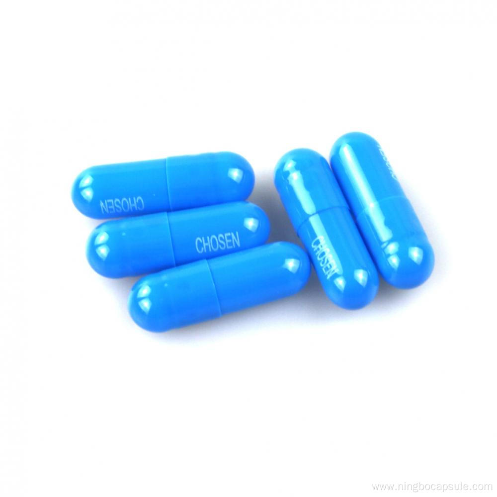 Size 0 light blue capsules shell