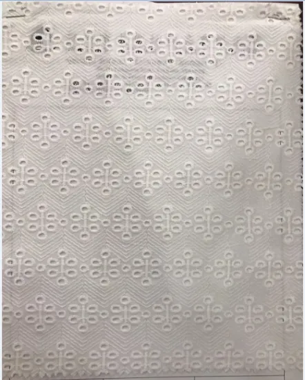 Rhombic Flower Cotton Embroider Fabric