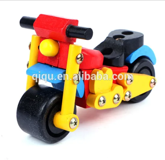 DIY assemble wooden toys, assemble car, wooden motorcycle toys