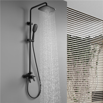 European Rainfall Wall-Mounted Top Shower Thermostatic Chrome Bathroom Brass Shower Mixer