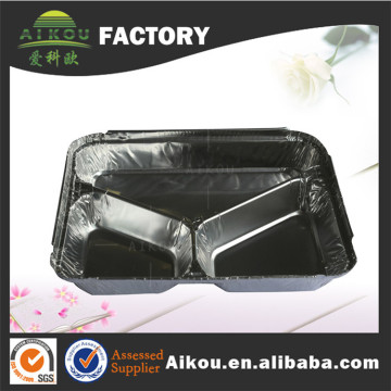 take out disposable 3-compartment aluminum foil lunch tray for restaurant