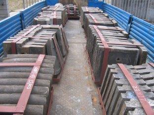 High Manganese Steel Casting Ball Mill Liners Less Than HB3