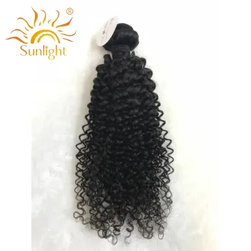 Sunlight 100% bresilienne cheveux humain extensions de cheveux kinky curly bundles with frontal closure cheveux humain