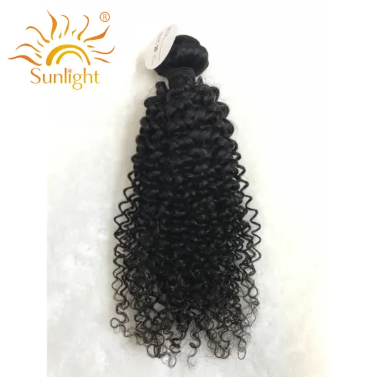 Sunlight 100% bresilienne cheveux humain extensions de cheveux kinky curly bundles with frontal closure cheveux humain